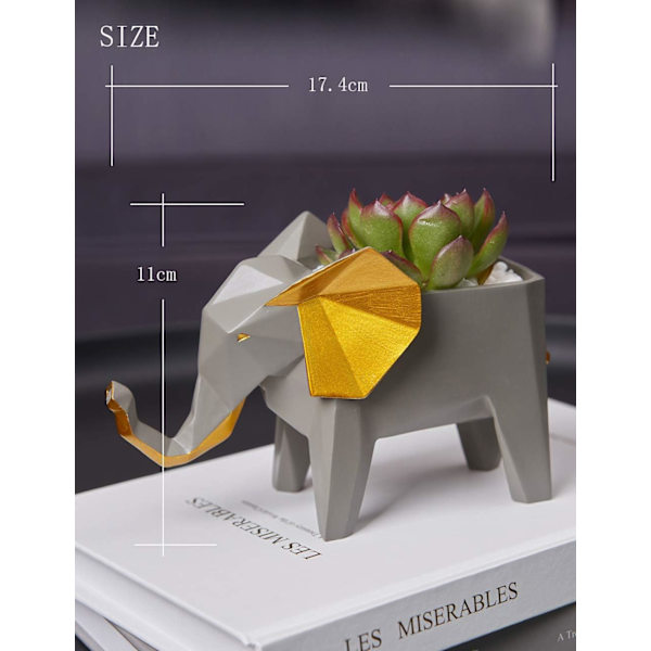 Konst Elefant Krukväxt Kruka Staty Konst Present Figur Figur i Harts