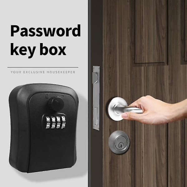 Väggfäste Nyckelförvaring Secret Box Organizer 4-siffrig kombination Lösenord Säkerhetskod Lås Ingen nyckel Hemnyckelskåp