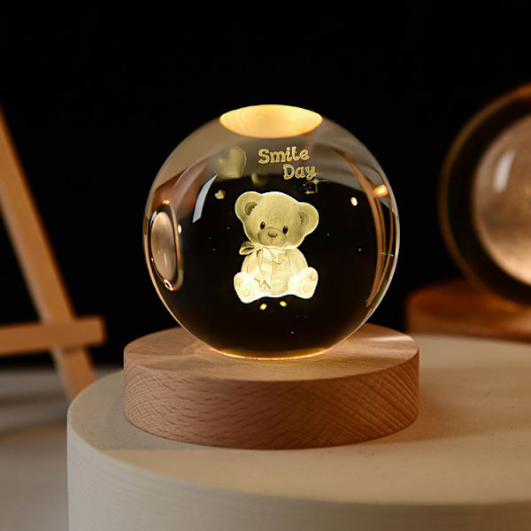 Lysande planet galax astronaut kristallkula nattljus USB
