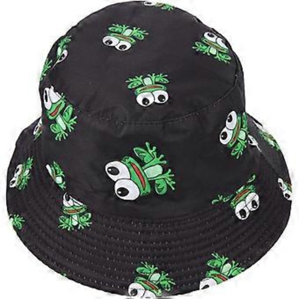 Groda Bucket Hatt Sommar Fiskehatt Packbar Rese Strand Fiskarhatt för Kvinnor Tonårsflickor Vuxna Stil 2