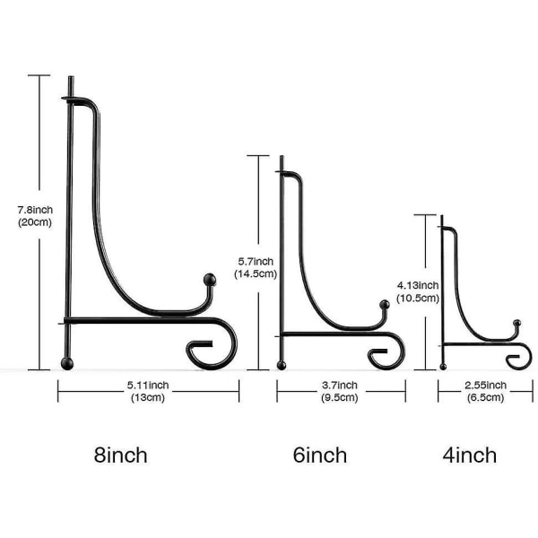 6 stk. jernstativ, jernstativ, staffeli-pladeholderstativ