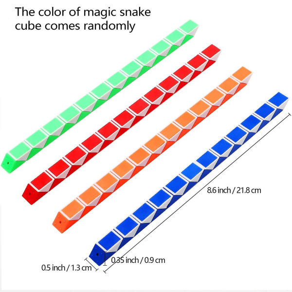 Tärningsleksak - 12 bitar, 24 block - Magic Speed ​​Cube / Snake Cube Pussel / Magic Snake Cube - 3d Iq Toy för barn