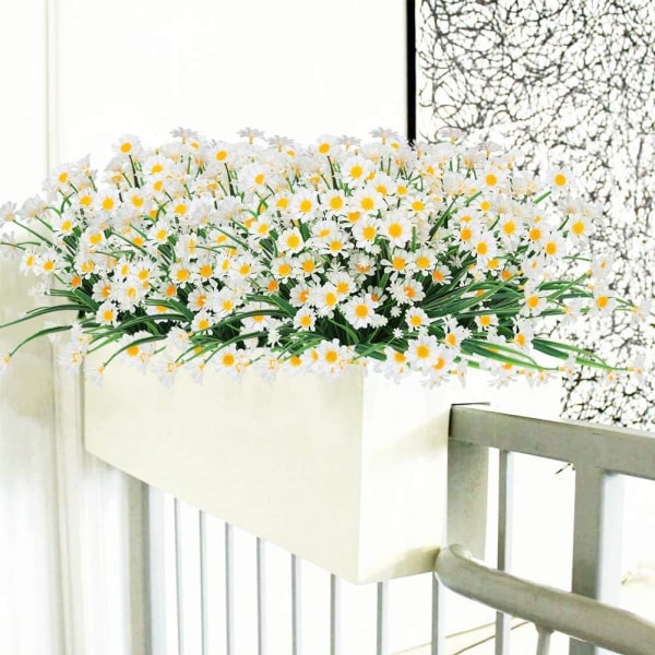 Konstgjord tusensköna blomma, 4 st konstgjord plastblomma, utomhus U