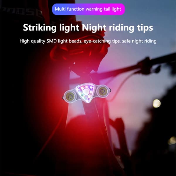 Sykkellys med blinklys, USB-ladbare, vanntette LED-signaler