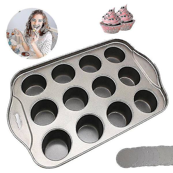 12 Mini Kagebakke Ostekage Kop Non Stick Muffin Cupcake Bageform Pan
