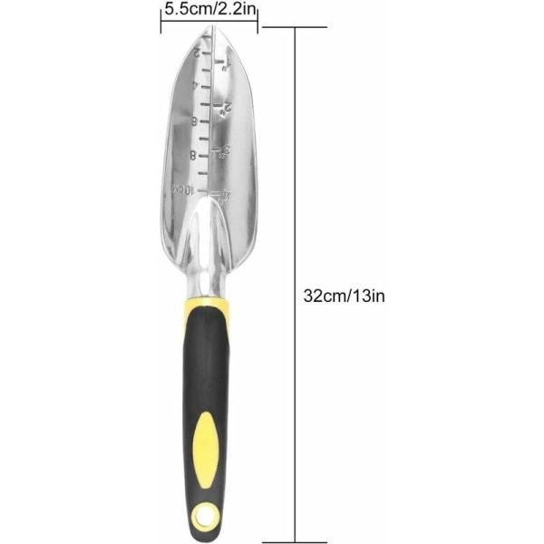 3-delt hagesett, hageutstyr for voksne, aluminium hageutstyr med ergonomisk håndtak, ideelt for luking, løsning, omplanting, poding