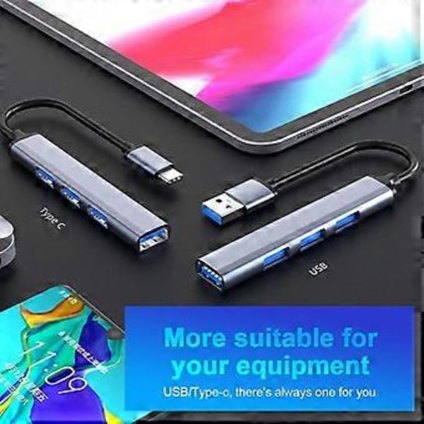 RYRA 3.0 USB C Hub Fyrportars Typ-C Förlängare Multifunktionell Dockningsstation Multi