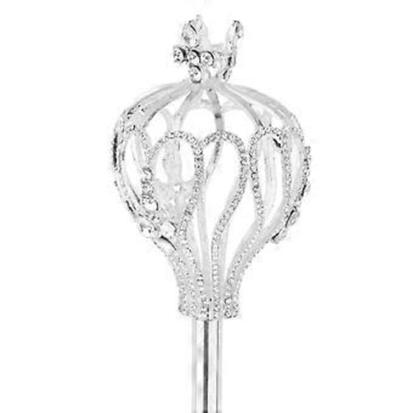 Krone Rhinestone Scepter til Brude Skønhedskonkurrence Udklædningsfest Festival (Sølv) Silver