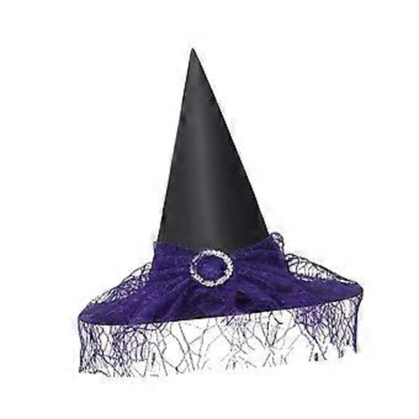 Noidanhattu Velhonhattu Velhottaren Hattu Naamiaisasuste Pääkoriste Terävä Hattu Halloweeniin, Karnevaaliin, Juhliin, Cosplayhin (Purppura) Purple