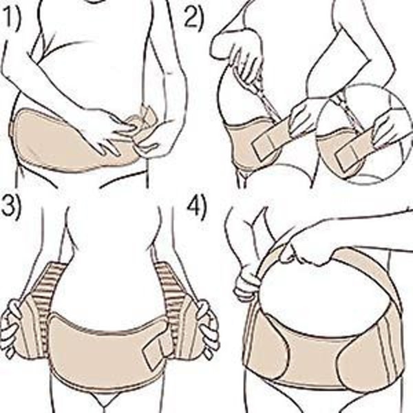 Graviditetsstöd Gravidbälte, midja/rygg/bukband, magbälte (S svart)