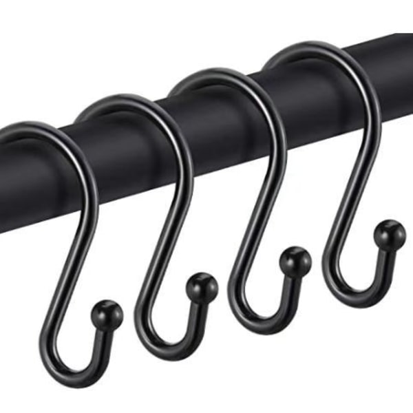 12-pack rostfria S-formade krokar för duschdraperier, K
