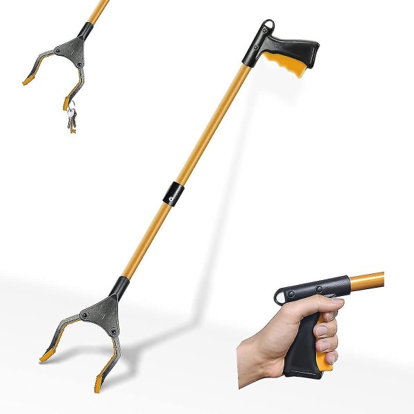 Upptagningsverktyg i aluminium, 81 cm hopfällbar gripare, lång teleskopklämma av gummi
