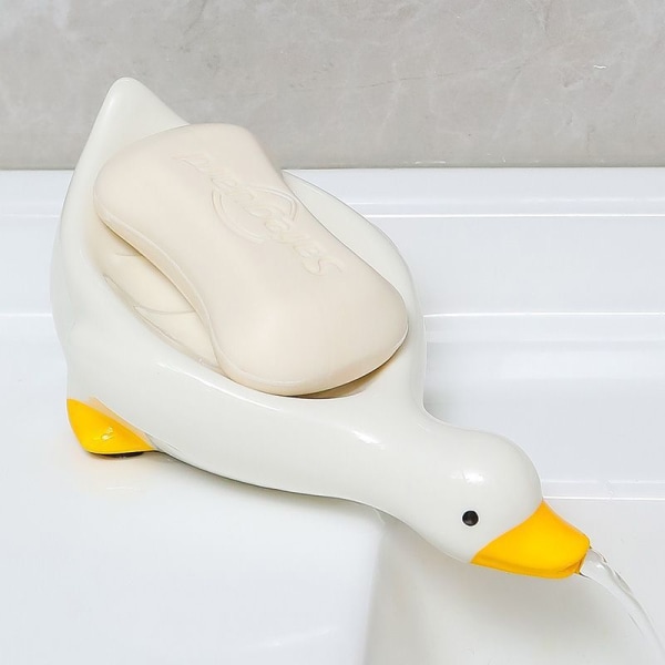 Söpö Duck-saippua-astia Keraaminen itsestään tyhjentyvä saippua-alusta suihkukylpyhuoneeseen