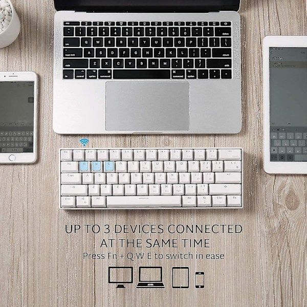 Rk Royal Kludge Rk61 Trådlöst 60% Mekaniskt Tangentbord, 61 Tangenter Bluetooth Mekaniskt Tangentbord, Kompakt SpelTangentbord Med Programmerbar Programvara (hot-