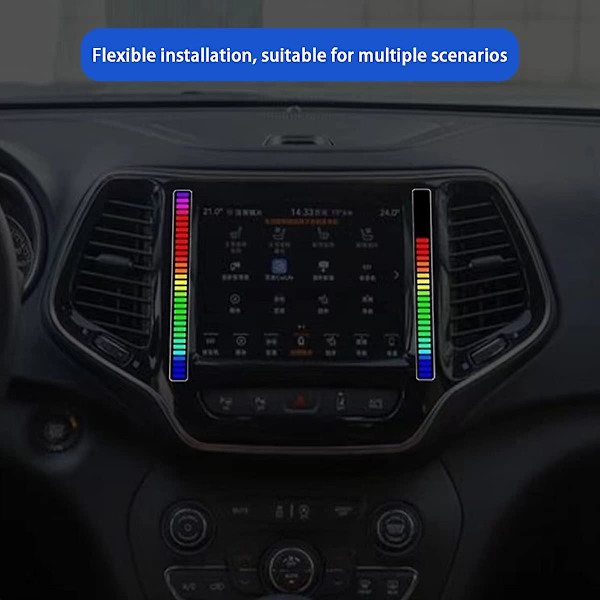 Stemmeaktivert pickup-rytmelys 32-biters musikknivåindikator med RGB-musikklydkontroll Audio Spectrum RGB-lys LED（hvit）