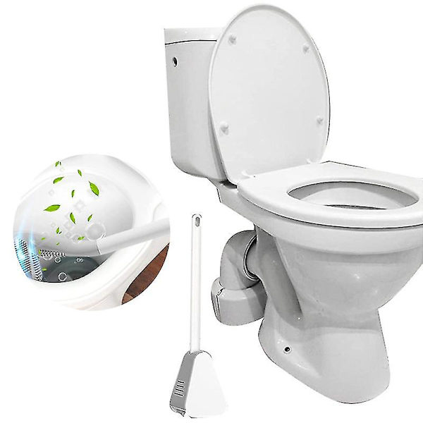 Silikoninen WC-harja ja pidike WC-harja puhdistusharja liukumaton kylpyhuone WC（Valkoinen）
