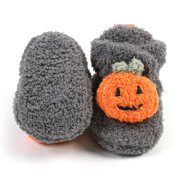 13CM Lærbarnesko Baby Boots Sko Polstrede Varme Halloween