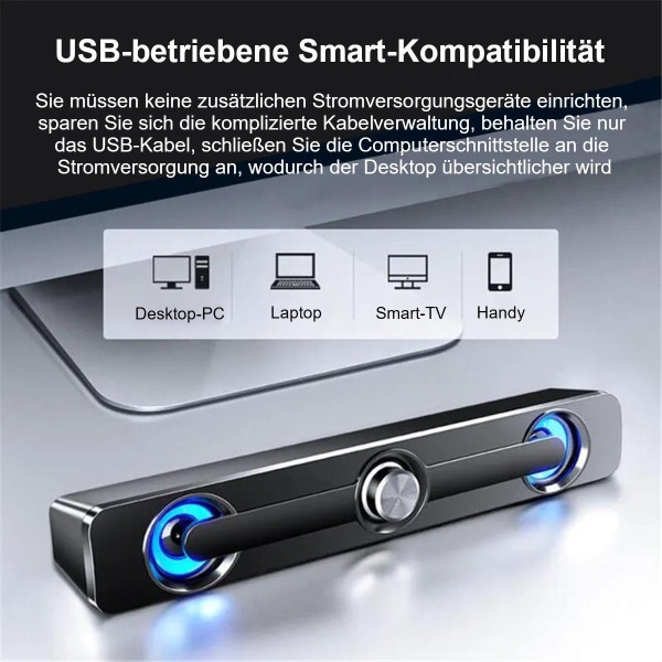 Kraftfull USB kabelansluten datorhögtalare Bluetooth högtalare (Surround S