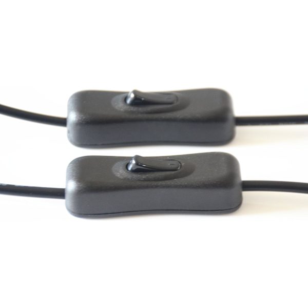 2 st/förpackning svart DC 12V Inline-strömbrytare 5,5 mm x 2,1 mm DC-kontakt a