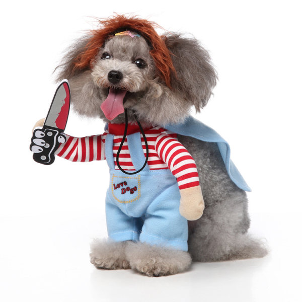 Dödlig docka hund hund kostym nyhet rolig husdjur festkläder cosplay