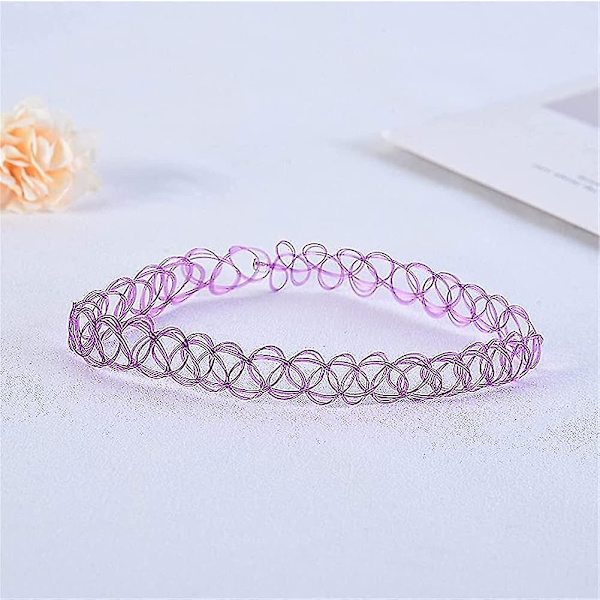 12 kpl muoviset kaulakorut mauttomat kaulakorut naisten. Tatuointi kaulakoru Choker. Musta