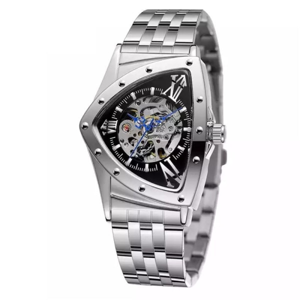 Mekanisk klokke Trekantet armbåndsur helt uthulet design