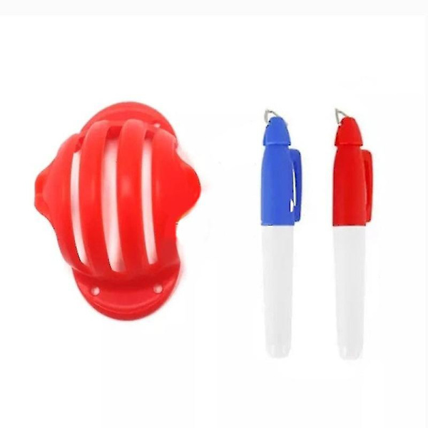 Golf Ball Triple Track 3 Line Marker Stencil Erc Chrome Soft Odyssey + 2 Pen High Quality Red