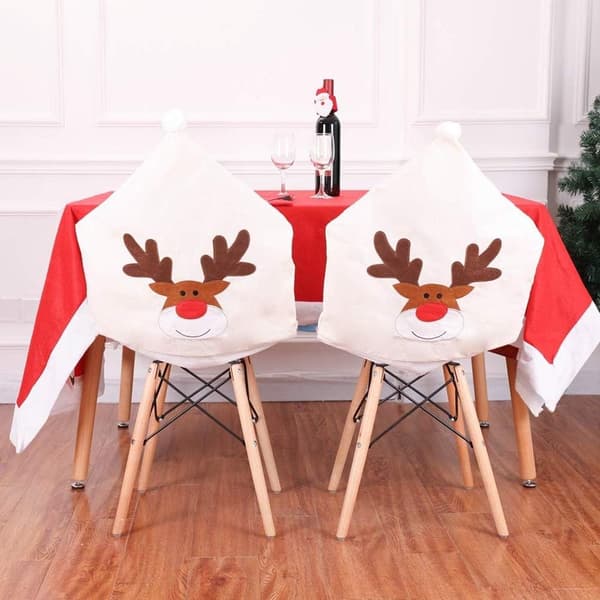 Set med 4 julehjort stolseter 50 x 60 cm