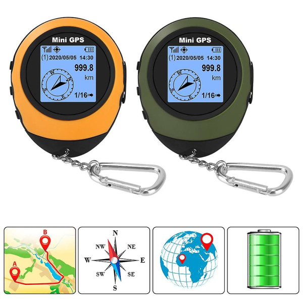 Mini handhållen GPS Tourist Navigator med spännekompass för resor