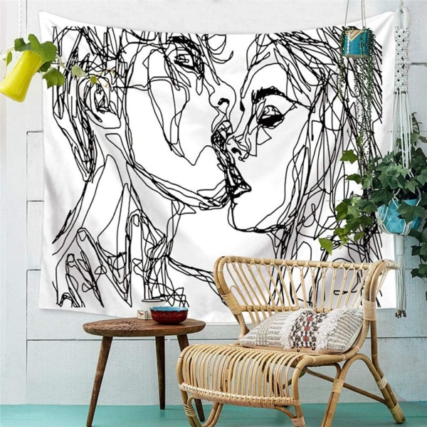 Moderne Kiss Tapestry Vægophæng Abstrakt psykedelisk mønster Po