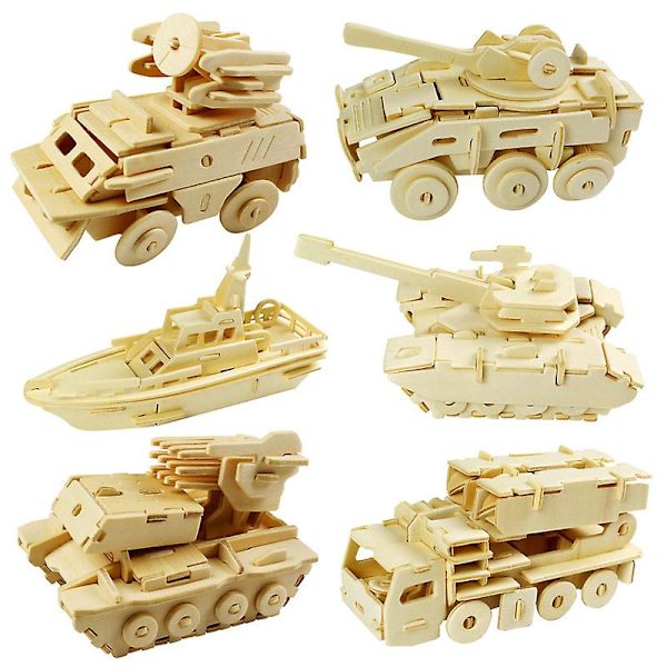 Woodcraft Construction Kits 3d Träpussel Trämodell Kits För Barnleksak（Spårvagn）