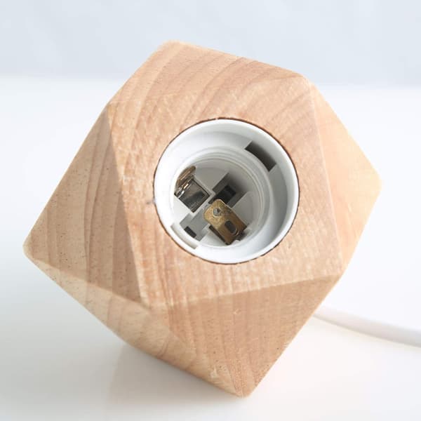 2 stk. liten bordlampe nattbordslampe med diamant trebase b