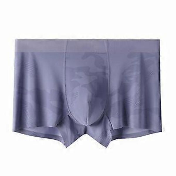 Herr Ice Silk Kalsonger Sport Boxershorts Andningsbara Boxerkalsonger Tonåringar (Grön L) Blue Gray XXL