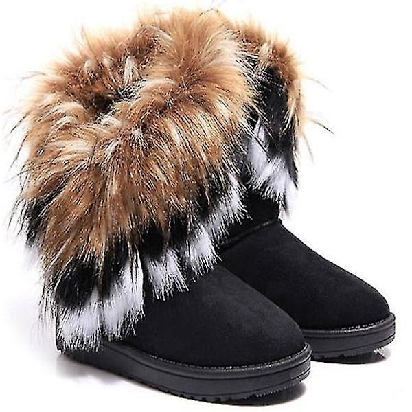 Kvinder Sne Ankelstøvler Kort Varm Faux Pels Fluffy