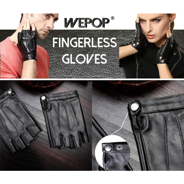 Winter Leather Fingerless Gloves Wool Touch Screen Texting Dress