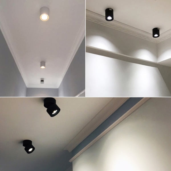 7 W LED takspotlight för utanpåliggande montering, direkt vägglampa