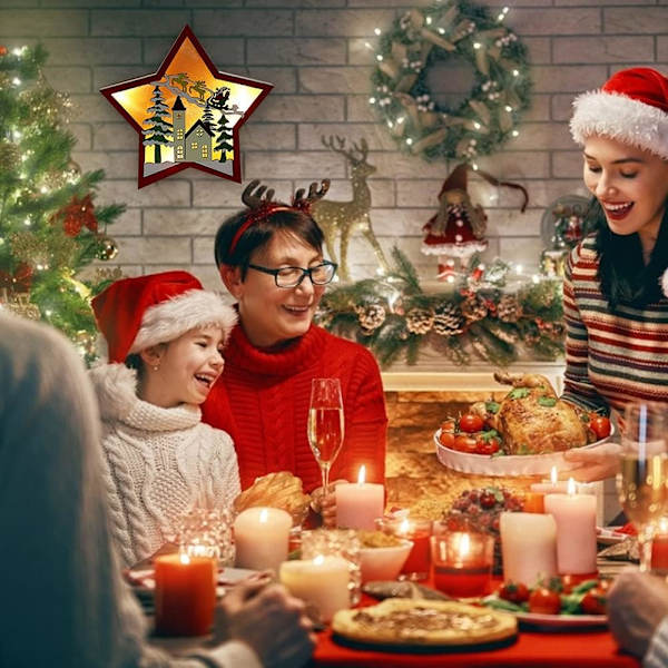LED-upplyst julgransstjärna, LED-julgransprydnad,