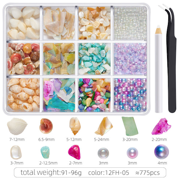 1 Ask Nagelberlocker för Naglar 3D Nagelstrass Nageldekorationer Professionella Hantverks Nagelkonsttillbehör för Kvinnor 12FH05