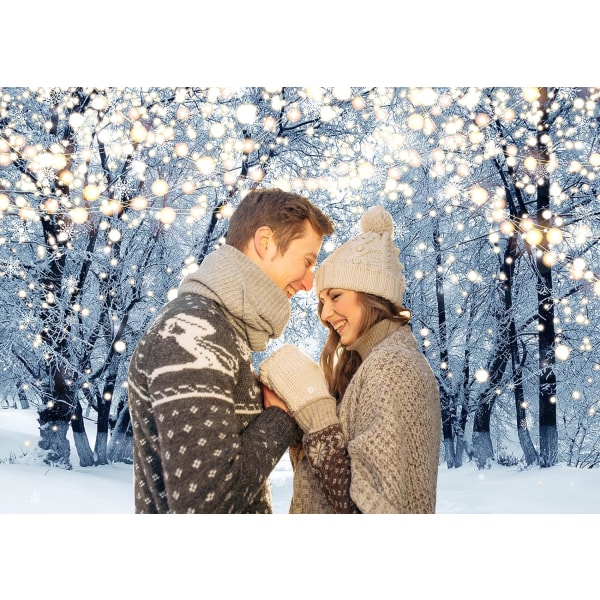 Vinterscenbakgrund för fotografering 7x5FT Glitter White Snow Fo
