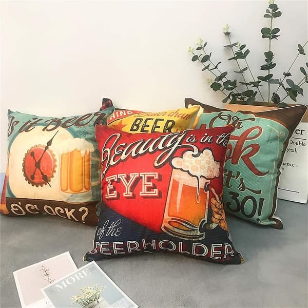 Putetrekk Canvas Puter Dekorative Trekk Til Sofa Sett Av 4, 18x18 Tommer