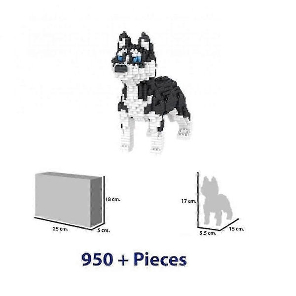 (Jul) Figur til samling med nanoblok (model 1) Husky
