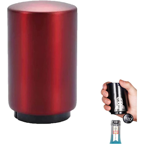 (Röd) Öppnare för ölflaskor, present till män och kvinnor, magnetisk automatisk S