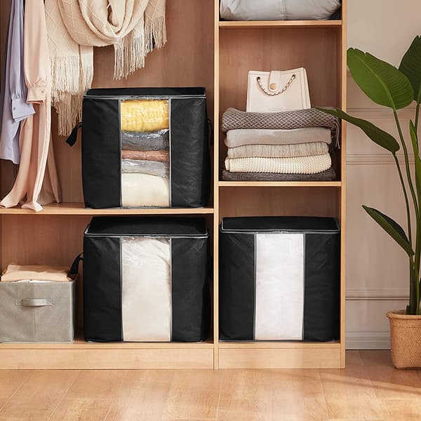 Grå Pakke med 1 Tøjopbevaringspose 35L, Foldbar Opbevaring under Sengen