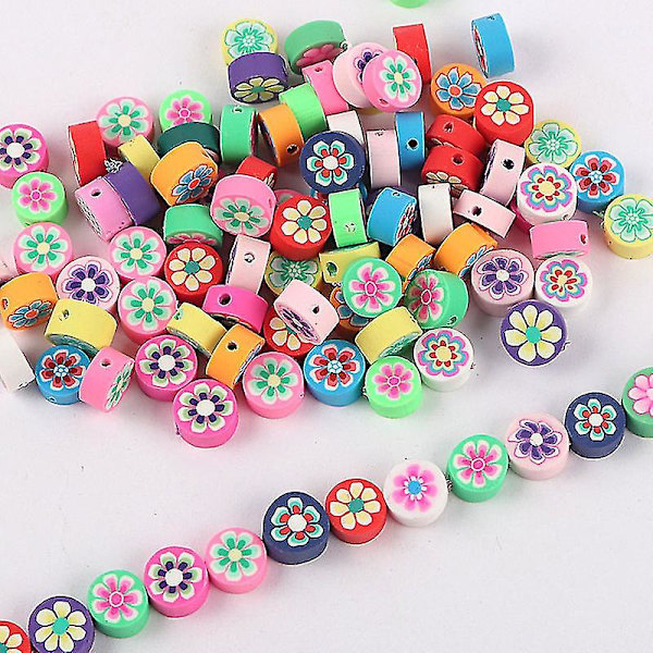 50 st blandade fruktspacerpärlor söta lerfruktskivor pärlor polymer lerpärlor diy armband pärlor för diy smycken（B）