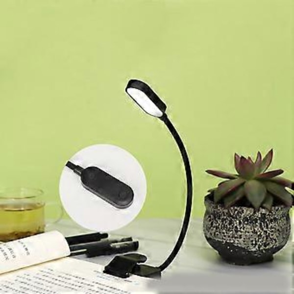 Leselampe, fleksibel klemmelampe, USB-oppladbar, mini nattlampe