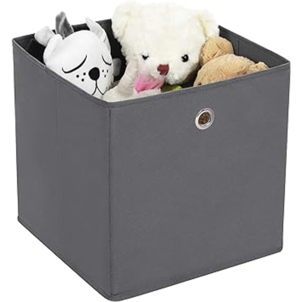 Grå 30 x 30 x 30 cm Set med 1 Vikbar Förvaringslåda i Ovävd Tyg