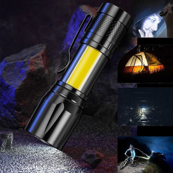 Ficklampa Uppladdningsbart batteri Led Ficklampa Zoom Torch Outdoor Camping