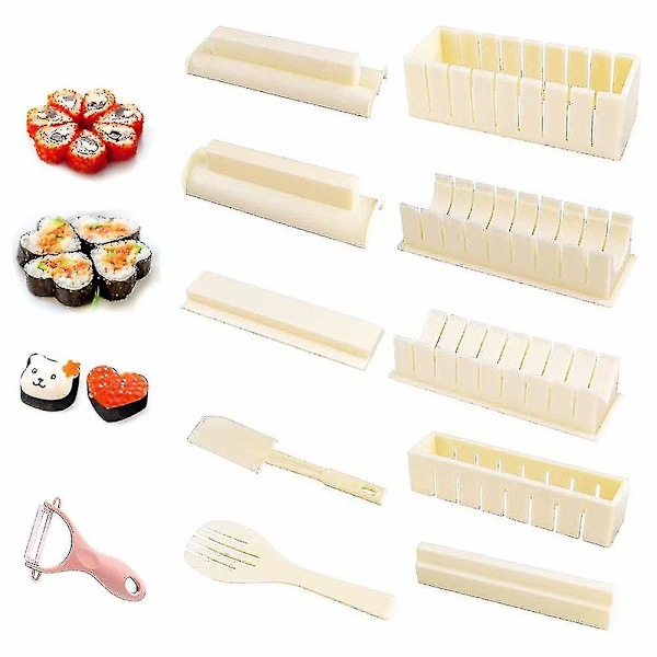 11 Set Vit Sushiform Köksverktyg + Skalare