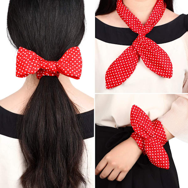Vit prickig bandana pannband retro garn pannband hår accesso