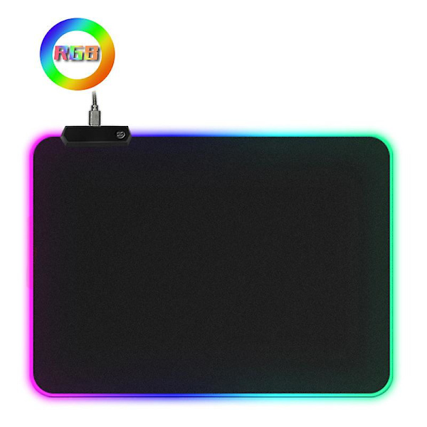 Stor RGB Gaming Musemåtte - 14 Tilstande Skridsikker Gummibase og Vandtæt Overflade, 800 X300 X4 Mm